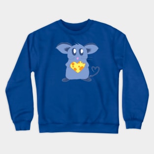 Cute Mouse With Cheese Heart Crewneck Sweatshirt